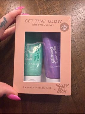 Holler and glow get that glow mask duo new purifying green tea calming lavender